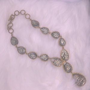 Amrita Singh Grey/Gold Teardrop Stone Necklace